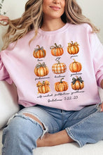 Load image into Gallery viewer, Fruits of The Spirit Pumpkin Graphic Sweatshirts
