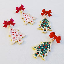 Load image into Gallery viewer, Merry And Bright Bow Tree Earrings
