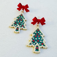 Load image into Gallery viewer, Merry And Bright Bow Tree Earrings
