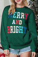 Merry and Bright Quilted Sweatshirt