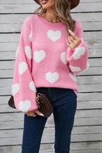 Load image into Gallery viewer, Fuzzy knit heart sweater
