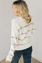 Load image into Gallery viewer, White Crossed Stitch Drop Shoulder Sweater
