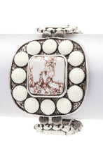 Load image into Gallery viewer, Western Square Stone Boho Stretch Bracelet
