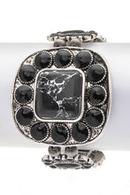 Load image into Gallery viewer, Western Square Stone Boho Stretch Bracelet
