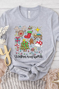 Christmas is my Favorite Doodle Holiday Tee