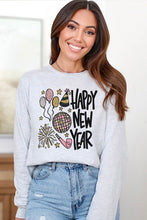 Load image into Gallery viewer, Holiday Happy New Year Doodle Long Sleeve Top
