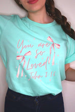 Load image into Gallery viewer, Pink Bow You Are So Loved Graphic Tee
