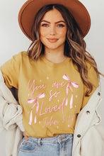 Load image into Gallery viewer, Pink Bow You Are So Loved Graphic Tee
