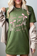 Load image into Gallery viewer, Pink Bow You Are So Loved Graphic Tee
