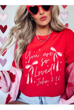 Load image into Gallery viewer, Pink Bow You Are So Loved Graphic Tee
