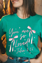 Load image into Gallery viewer, Pink Bow You Are So Loved Graphic Tee
