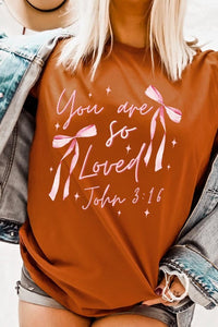 Pink Bow You Are So Loved Graphic Tee