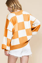 Load image into Gallery viewer, Women Checkered Bishop Sleeve Sweater
