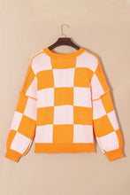 Load image into Gallery viewer, Women Checkered Bishop Sleeve Sweater
