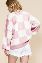 Load image into Gallery viewer, Women Checkered Bishop Sleeve Sweater
