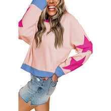 Load image into Gallery viewer, Star Patchwork Exposed Seam Oversized Sweatshirt
