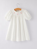 White  Smocked Church Christ Bishop Christening Dress