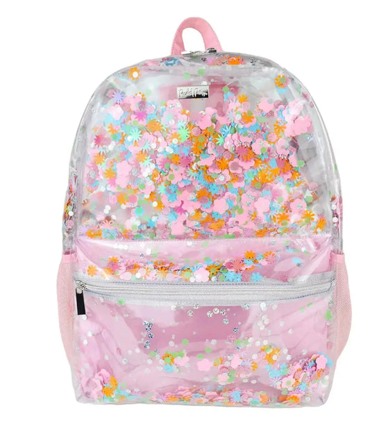 Flower Shop Confetti Heavy Duty Clear Backpack - Abbies Place