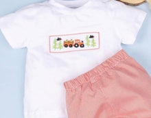 Load image into Gallery viewer, Tractor Smocked Thanksgiving Shirt and Long Pants
