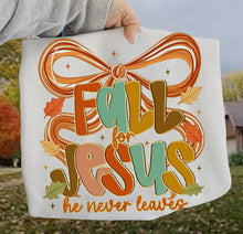 Load image into Gallery viewer, Coquette Fall for Jesus Tee

