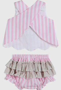 Pink Stripe Cupcake Applique Top &
Bloomer Set - Image #2