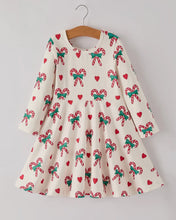 Load image into Gallery viewer, Candy Cane &amp; Heart Christmas
Girls Dress-Ships 10/20
