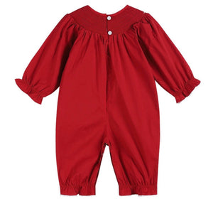 Red Santa Smock Playsuit