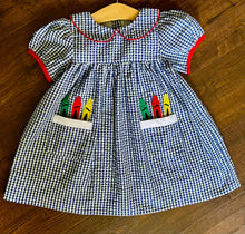 Load image into Gallery viewer, Ready to ship-Baby Girl Back To School Crayon Dress - Image #1
