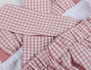 Rose Gingham Little Piggy Sleeveless A-Line Dress