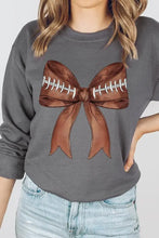 Load image into Gallery viewer, Coquette Football Bow Graphic Fleece Sweatshirts - Image #5
