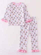 Load image into Gallery viewer, Premium pink christmas santa claus print girl pajama set
