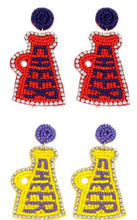 Load image into Gallery viewer, Jeweled Cheer Megaphone Beaded Earrings - Image #1
