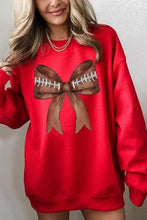 Load image into Gallery viewer, Coquette Football Bow Graphic Fleece Sweatshirts - Image #10
