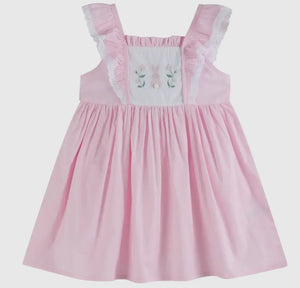 Pink Bunny Ruffle Shoulder Dress - Image #1