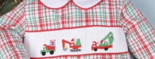 Load image into Gallery viewer, Construction Truck Christmas Hand
Smocked Boy Bubble - Image #3
