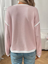 Load image into Gallery viewer, Jessica Ribbed Contrast Trim Long Sleeve Top
