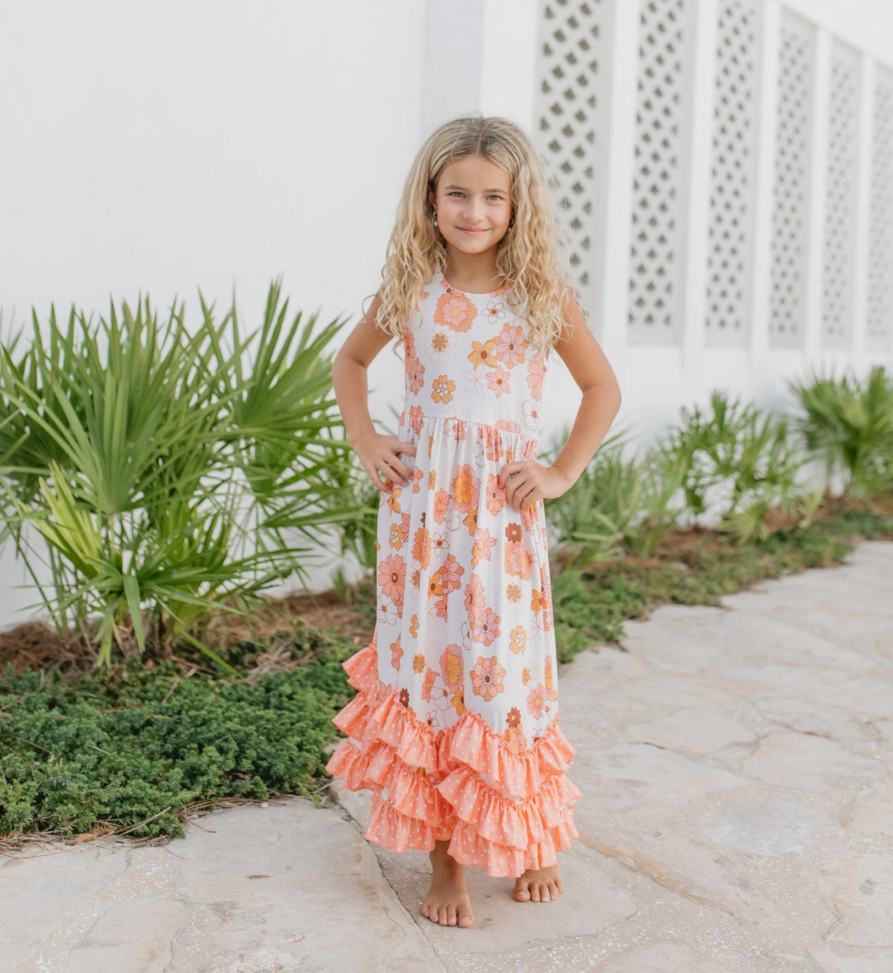 3 Tiered Terra Cotta Ruffles Dress - Abbies Place
