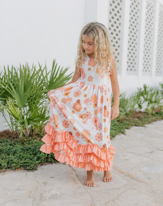 3 Tiered Terra Cotta Ruffles Dress - Abbies Place
