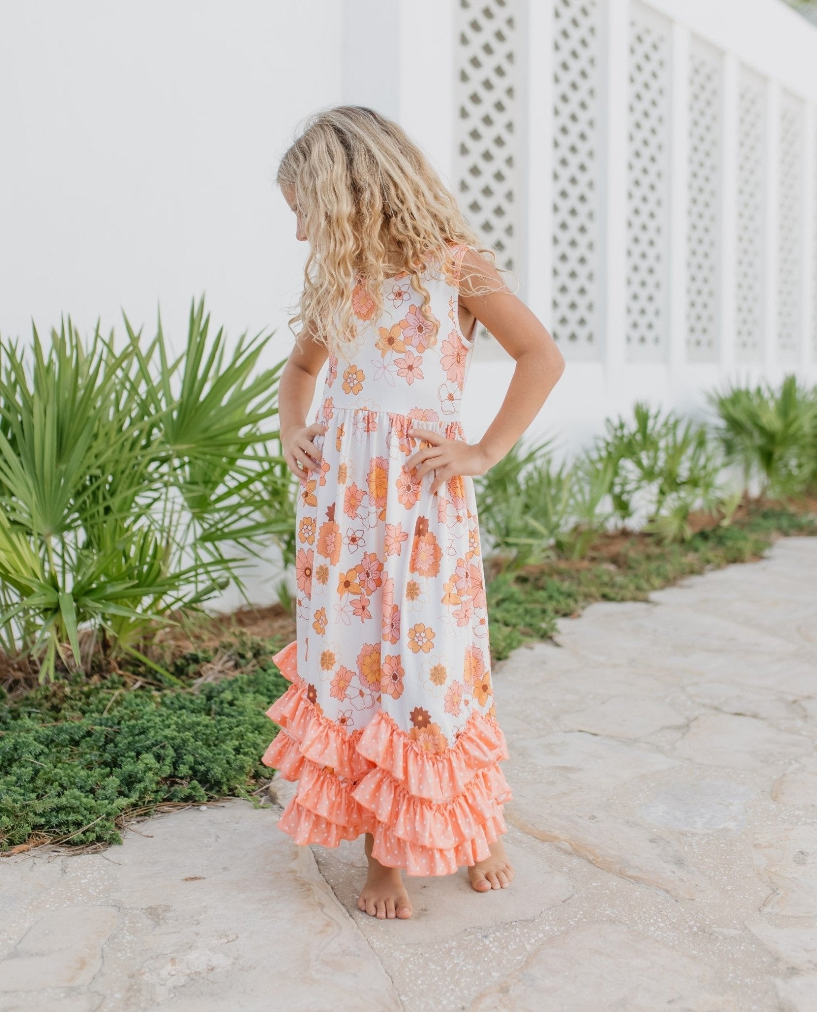 3 Tiered Terra Cotta Ruffles Dress - Abbies Place