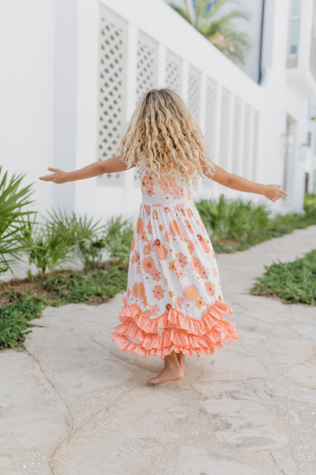 3 Tiered Terra Cotta Ruffles Dress - Abbies Place