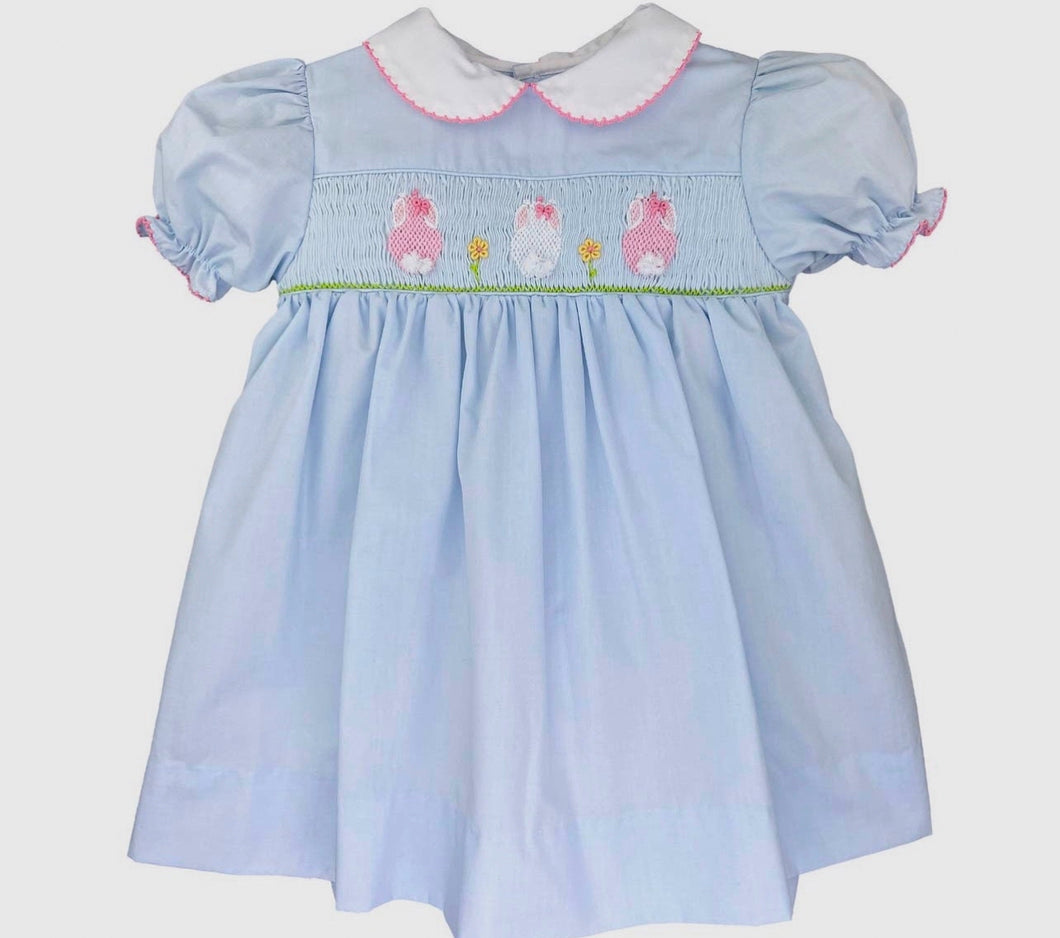 Dress with Hand Smocked Bunnies