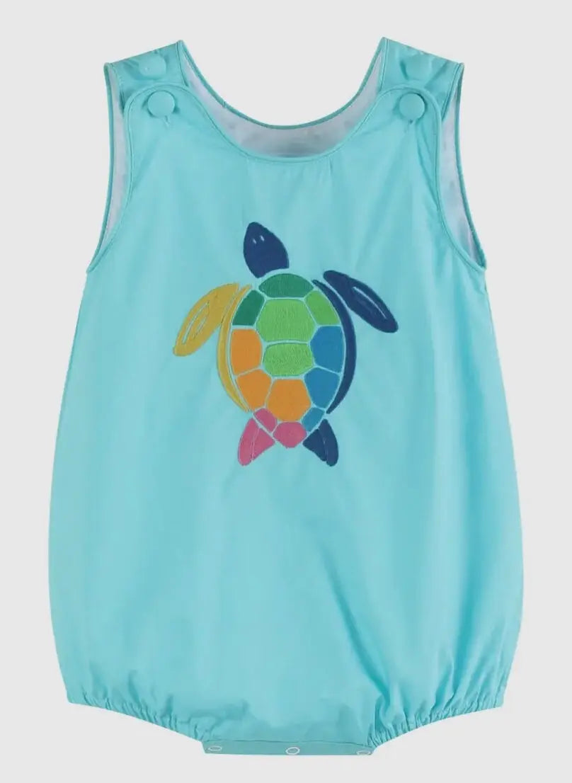 Rainbow Turtle Bubble Romper - Image #1