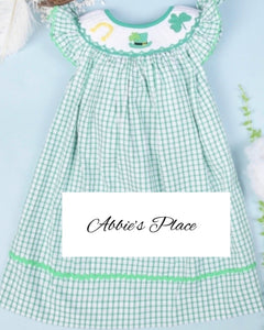 Lovely St Patrick's Day Smocked Baby Bishop dress