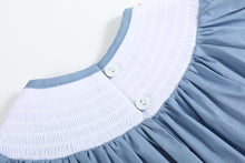 Load image into Gallery viewer, Blue Farm Animals Smocked Romper
