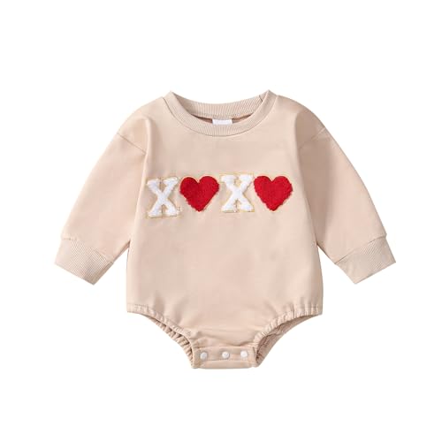 Tinypainter Baby Girl Valentines Day Outfit Towel Embroidery Bubble Romper Toddler First Valentines Day Clothes