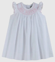 Load image into Gallery viewer, White Big Sister Smocked Bishop Dress - Image #1
