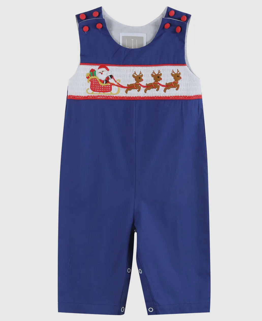 Royal Blue Santa and Sleigh
Smocked Overalls