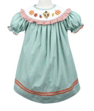 Load image into Gallery viewer, Smocked Bishop Turkey and Acorn Girl Dress - Image #1
