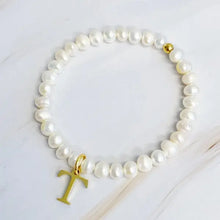 Load image into Gallery viewer, Freshwater Pearl Initial Charm Bracelet - Image #18
