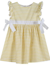 Load image into Gallery viewer, Yellow Striped Gingham Ruffle Dress - Image #1
